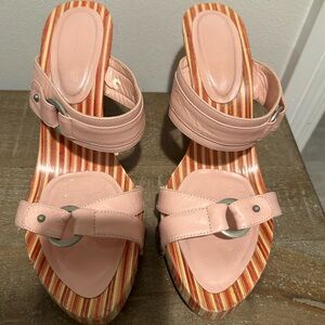 Stylish Pink Striped Women's Sandals